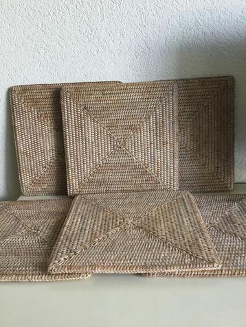 6 birma riet whitewash placemats 31 x 31 cm excl. servies beschikbaar voor biedingen