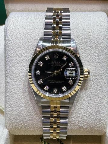Rolex datejust 26mm black diamond dial. Gold/steel beschikbaar voor biedingen