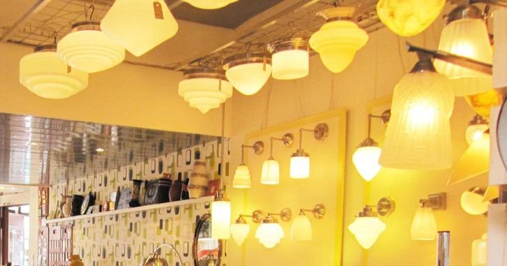 Art Deco plafondlampen, Huis en Inrichting, Lampen | Plafondlampen, Nieuw, Glas, Metaal, Ophalen of Verzenden