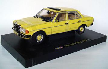 Gezocht/gevraagd: Mercedes 230E W123 1/18 Revell. Kleur geel beschikbaar voor biedingen