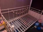 Wit metalen bedframe - Eenpersoons, Ophalen, 90 cm, Eenpersoons, Wit