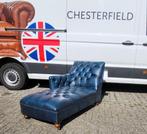Chesterfield chaise lounge blauw leer NIEUW met certificaat!, Huis en Inrichting, Ophalen, Eenpersoons, Nieuw, Leer