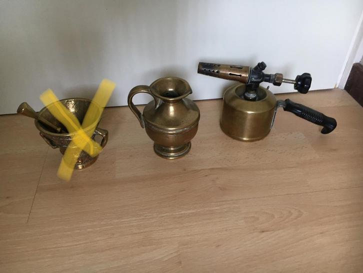 koperen Barthel brander benzine/olie wandbord kannetje, Antiek en Kunst, Antiek | Koper en Brons, Koper, Ophalen of Verzenden