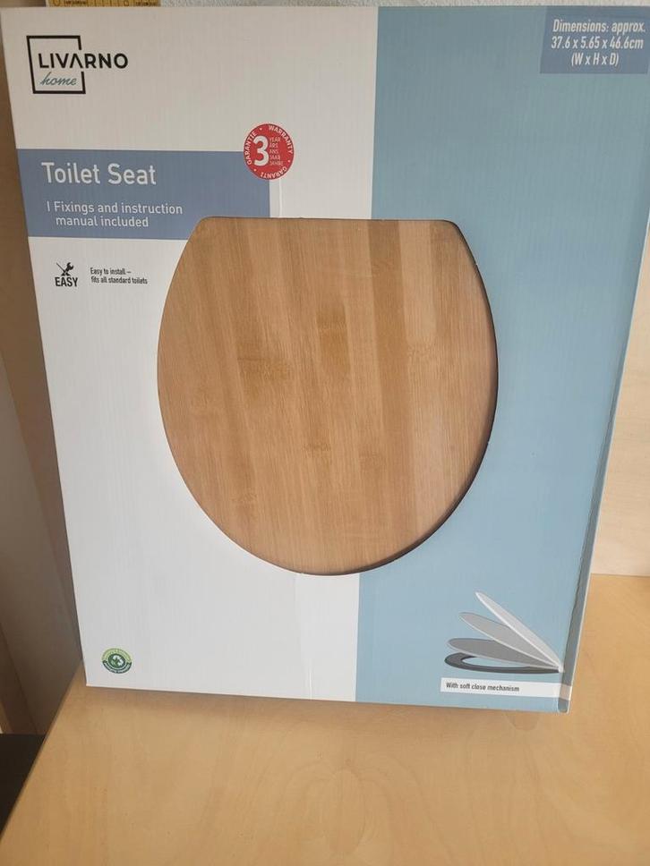 Houten Toiletbril met Soft Close - Nieuw in Doos (2 stuks), Huis en Inrichting, Woonaccessoires | Overige, Nieuw, Ophalen of Verzenden