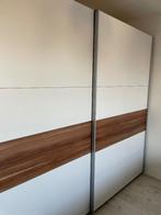 Grote schuifdeurkast kledingkast 250x213x59 modern wit/hout, Ophalen, Gebruikt, Overige materialen, 200 cm of meer