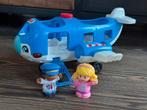 Fisher Price Little People Vliegtuig met Geluid & 2 Poppetje, Ophalen of Verzenden, Gebruikt, Auto of Voertuig, Met geluid
