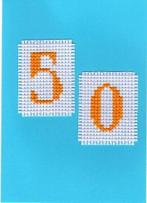 kaart met geborduurd 50 (1550), Ophalen of Verzenden, Nieuw, Overige thema's