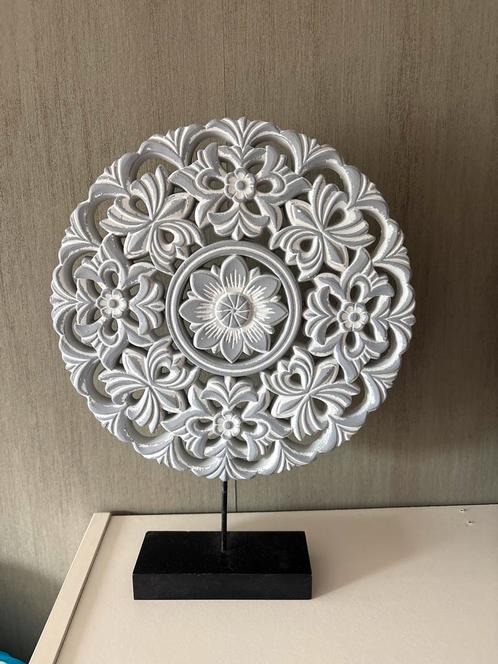 Houten Ornament op Voet - Wanddecoratie, Huis en Inrichting, Woonaccessoires | Wanddecoraties, Gebruikt, Ophalen of Verzenden