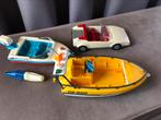 Vintage playmobil 2 boten en 1 auto, Kinderen en Baby's, Speelgoed | Speelgoedvoertuigen, Ophalen, Gebruikt