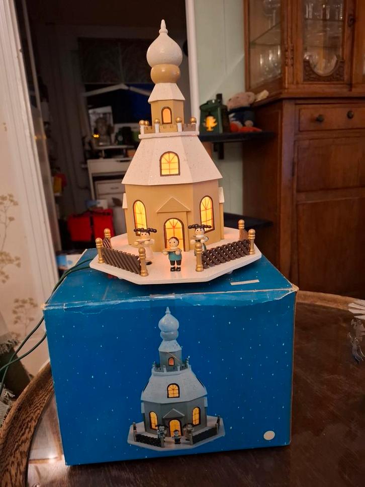 Vintage Seiffener Bergkirche in originele doos, Antiek en Kunst, Antiek | Overige Antiek, Ophalen of Verzenden