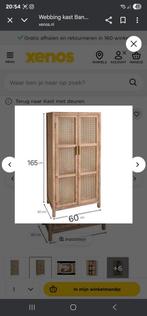Webbing kast Bandung hoog - naturel - 165x60x40 cm, Huis en Inrichting, Ophalen of Verzenden, Zo goed als nieuw, 25 tot 50 cm