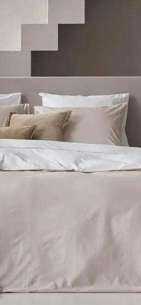 Dekbedovertrek 100 % Egyptisch katoen dubbelzijdig Zand/Wit beschikbaar voor biedingen