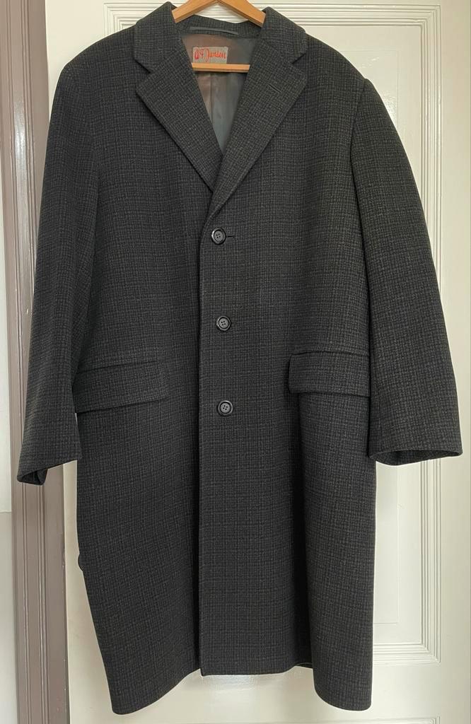 Vintage A.F. Jansen wollen heren overjas jaren 50, Kleding | Heren, Jassen | Winter, Zo goed als nieuw, Maat 52/54 (L), Bruin