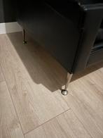 Stijlvolle zwarte lederen fauteuil Topform, Gebruikt, Minder dan 75 cm, Leer, Ophalen of Verzenden