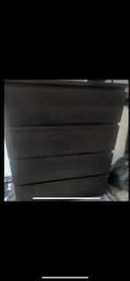 Malm ladekast zwart/bruin, Huis en Inrichting, Kasten | Ladekasten, Ophalen, Gebruikt, 50 tot 100 cm, 3 of 4 laden
