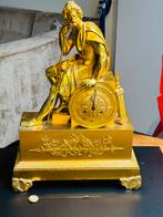 Bronzen klok met man, Ophalen of Verzenden