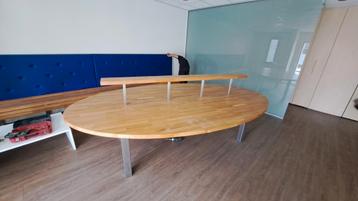 3 meter massief eiken tafel met rvs frame beschikbaar voor biedingen