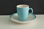 Kop en schotel, vintage, turquoise/mintgroen, Ophalen of Verzenden
