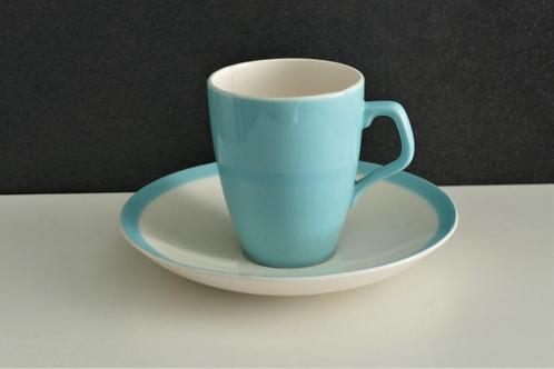 Kop en schotel, vintage, turquoise/mintgroen, Antiek en Kunst, Curiosa en Brocante, Ophalen of Verzenden