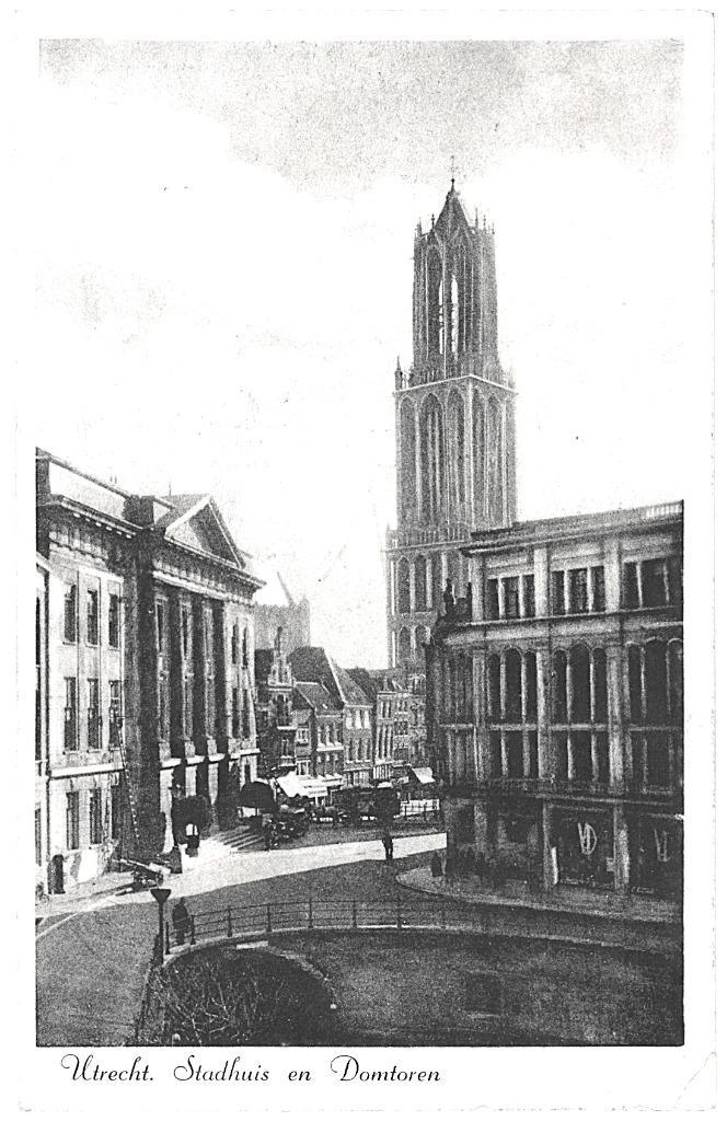 981785 Utrecht 1940 Dom Domtoren Stadhuis Gelopen met zegel, Verzamelen, Ansichtkaarten | Nederland, Gelopen, Utrecht, 1940 tot 1960