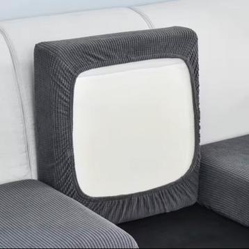 Nieuwe donkergrijze elastische kussenhoes voor bank