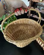 Mand met hengsel rotan vintage, Ophalen of Verzenden, Rond, Riet