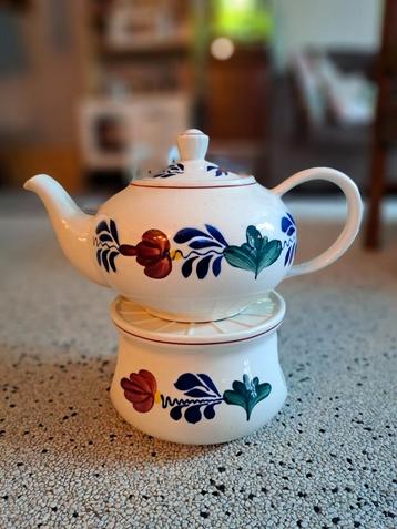 Boerenbont Theepot met Theelichthouder beschikbaar voor biedingen