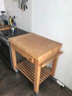 Houten Keuken roltafel, Huis en Inrichting, Keuken | Keukenelementen, Gebruikt, Minder dan 100 cm, 50 tot 75 cm, 50 tot 100 cm