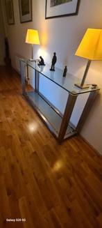 Glazen Sidetable, Ophalen, Zo goed als nieuw, 25 tot 50 cm, Rechthoekig
