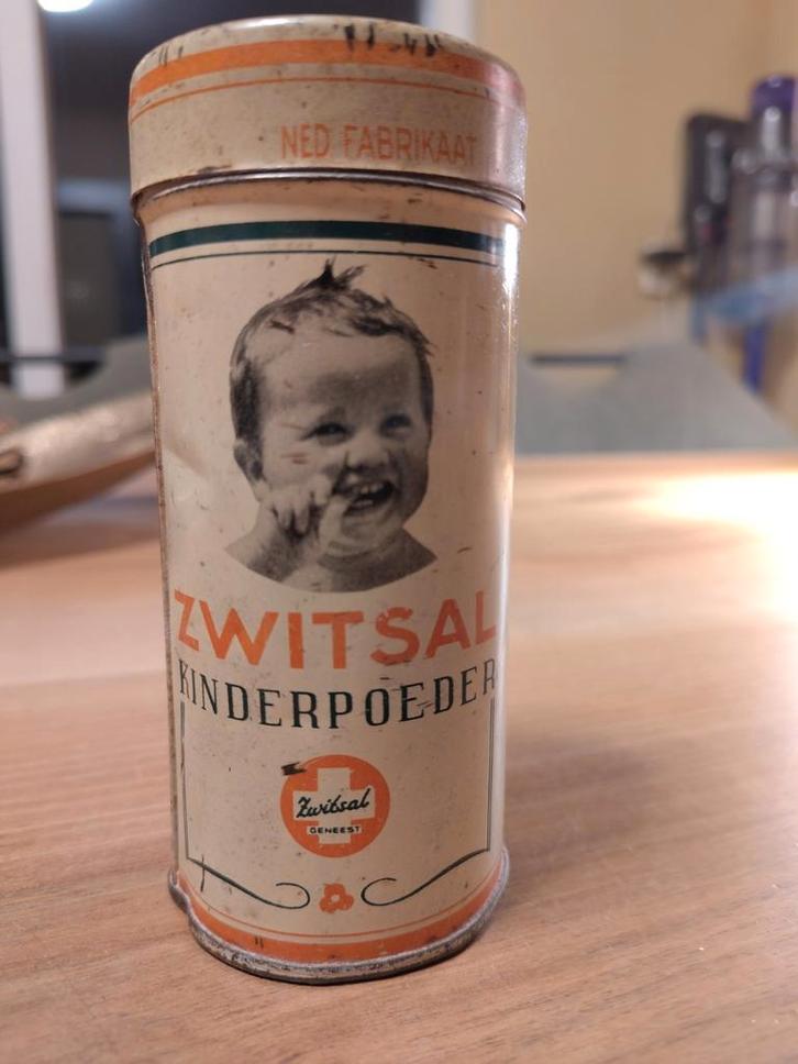 Vintage Zwitsal Talkpoeder Bus, Verzamelen, Blikken, Gebruikt, Overige, Overige merken, Ophalen of Verzenden