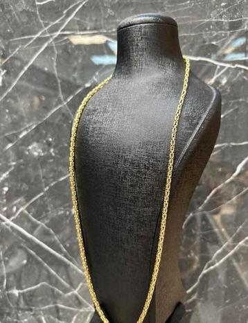 14K gouden massieve koningsketting / 76cm beschikbaar voor biedingen