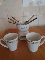 Chocolade Fondue-set met 2 mokken, Witgoed en Apparatuur, Fonduesets, Ophalen of Verzenden, Zo goed als nieuw, Waxinelicht, Fondueset