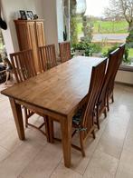 Teak eettafel 200x90 met 6 stoelen en zitkussens evt vervoer, Huis en Inrichting, Tafels | Eettafels, 200 cm of meer, 50 tot 100 cm