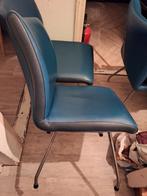 4 lederen movani luxor stoelen . Zeegroen met grijze bies, Ophalen, Overige kleuren, Zo goed als nieuw, Vier