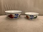 Twee boerenbont emaille kommen, schalen, schaaltjes., Ophalen