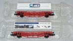 2 x PIKO 95876/95876-52 containerwagons DB CargoNIEUW (#738), Hobby en Vrije tijd, Modeltreinen | H0, Gelijkstroom, Nieuw, Wagon
