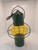Antieke scheeps lamp eind 1900 bol glas geel, Antiek en Kunst, Ophalen of Verzenden