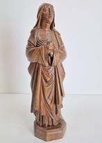 Antiek maria beeld in hout handgemaakt beeldje 1895 Uniek