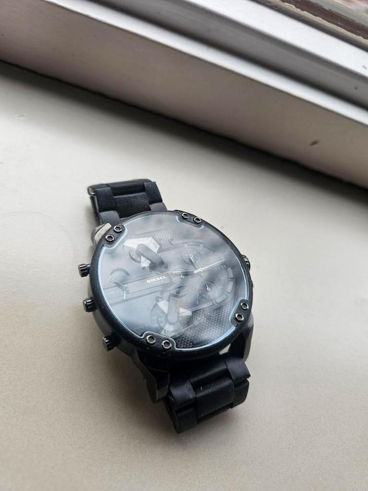 Diesel Big Daddy Horloge, Sieraden, Tassen en Uiterlijk, Horloges | Heren, Gebruikt, Polshorloge, Staal, Staal, Ophalen of Verzenden