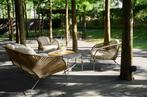 Beige Loungeset "Novella" Stalen Frame Zandkleurige Kussens, Ophalen, 4 zitplaatsen, Nieuw, Bank