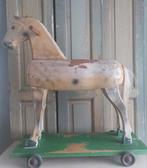 Antiek houten speelgoed paard op wielen ca 70 x 70 cm, Antiek en Kunst, Antiek | Speelgoed, Ophalen of Verzenden