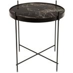 Bijzettafel salontafel zwart (merk Zuiver), Huis en Inrichting, Tafels | Bijzettafels, Minder dan 55 cm, Rond, Ophalen, 45 tot 60 cm