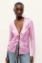 Dames Zara zijdeachtige bloes blouse strikken roze satijn M, Kleding | Dames, Blouses en Tunieken, Maat 38/40 (M), Zara, Nieuw