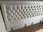 Luxe gecapitonneerd hoofdbord van zijde - 200cm, Ophalen, Gebruikt, Wit, Tweepersoons