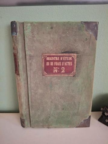 Antiek zeer groot Frans kasboek logboek 1914-1924 beschikbaar voor biedingen