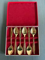 6 Van Kempen en Begeer vergulde lepeltjes in cassette, Antiek en Kunst, Ophalen of Verzenden