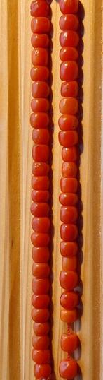 antieke bloedkoraal kralen  gem.6.5 mm, Sieraden, Tassen en Uiterlijk, Ophalen of Verzenden, Overige materialen, Ketting