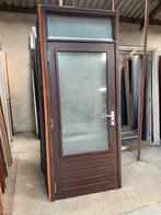 Deurkozijn met bovenlicht hardhout dubbelglas H240xB98,5, Doe-het-zelf en Verbouw, Kozijnen en Schuifpuien, Gebruikt, Deurkozijn