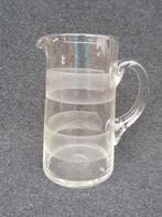 Limonadekan of waterkan (glas )met geëtste elementen - 19 cm, Antiek en Kunst, Ophalen of Verzenden