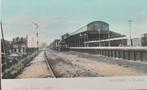 Schiedam- Station met Loc., Verzamelen, Ansichtkaarten | Nederland, Verzenden, Voor 1920, Ongelopen, Zuid-Holland